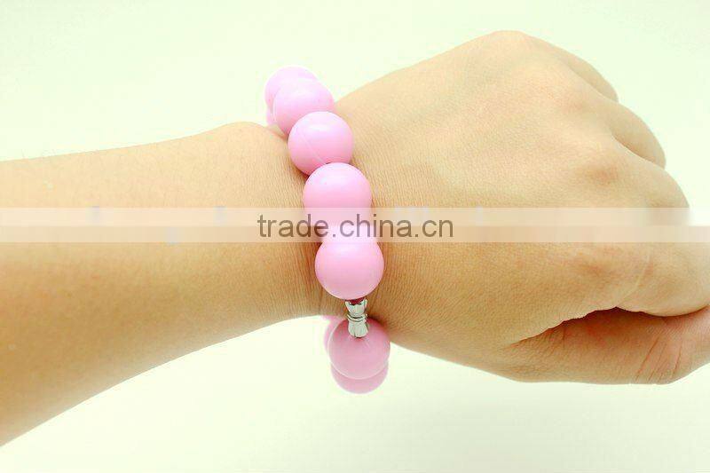 fashion colorful silicone baby chewing bead bracelet