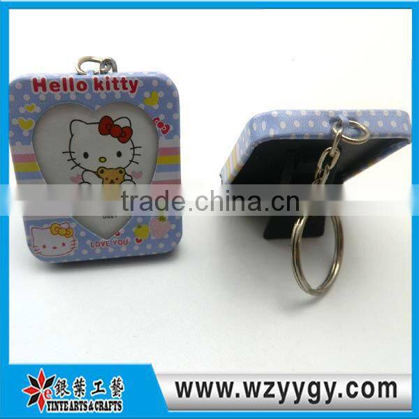 rectangle picture photo frame keychain, metal keyring