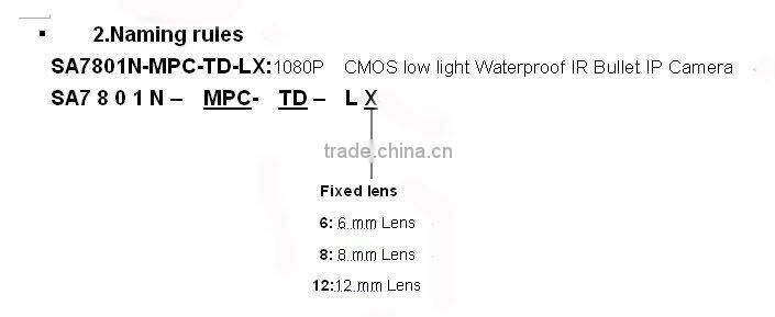 HD Waterproof IR Bullet IP Camera SA7801N-MPC-TD-L security camera ip