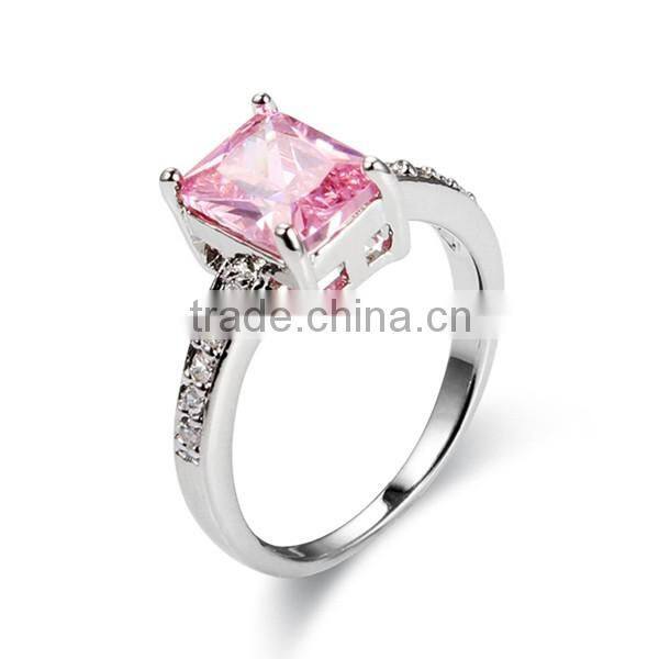 Fashion Lady Elegant Orthogon Zircon Finger Ring Wholesale ZTJY-013