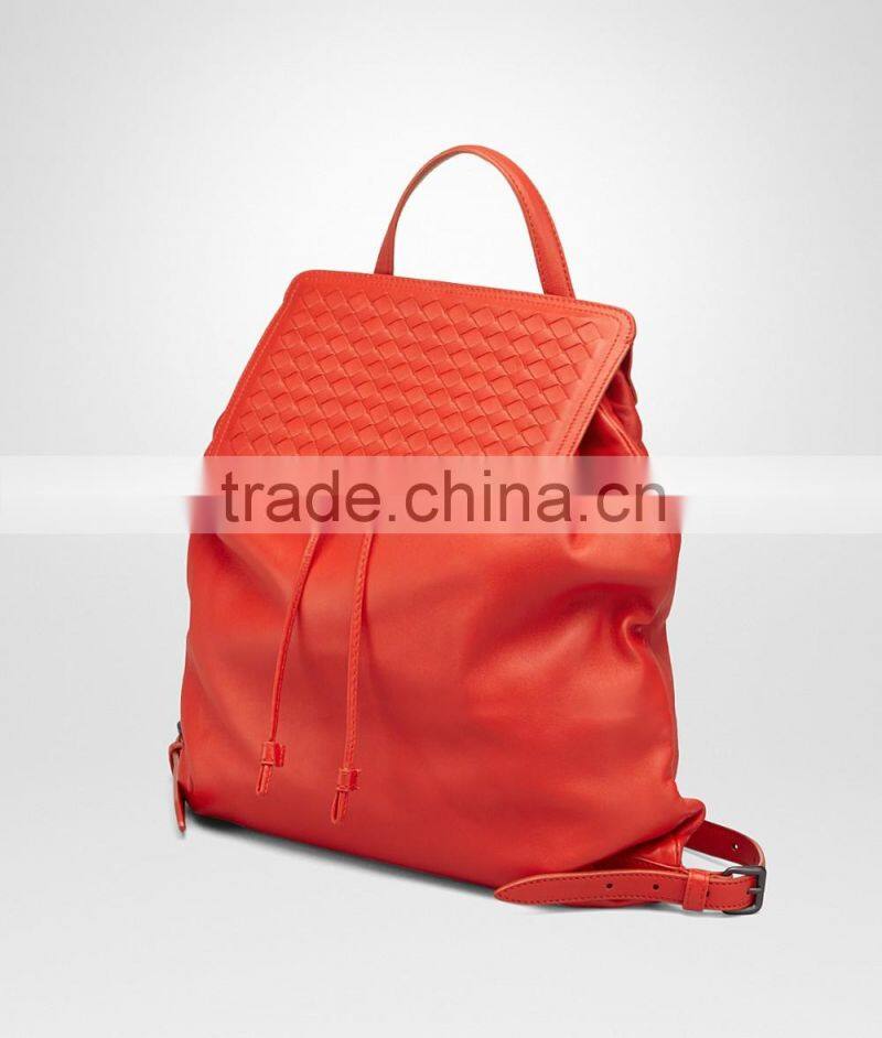 fashion desginer Elegant gray patent PU leather lady backpack