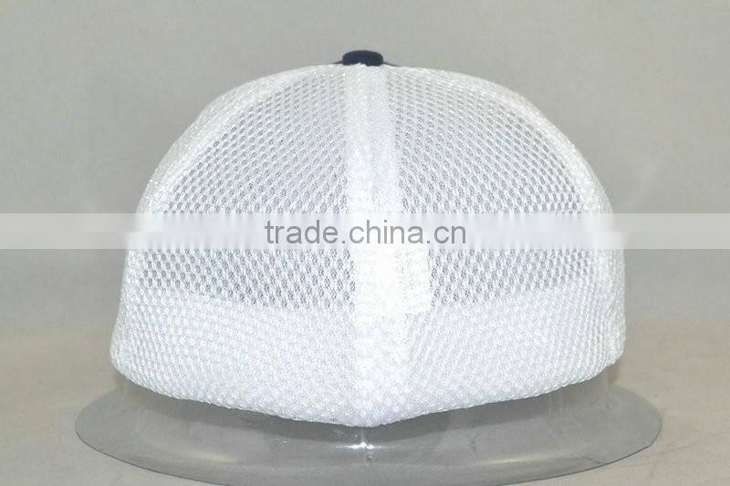 Navy cotton with white mesh cap flex fit style 6panels baseball cap