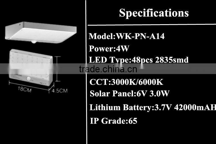3.8W Solar power outdoor LED garden lights / LED sensor motion lights