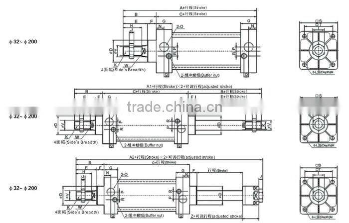 High Quality SC/SU series standard cylinder