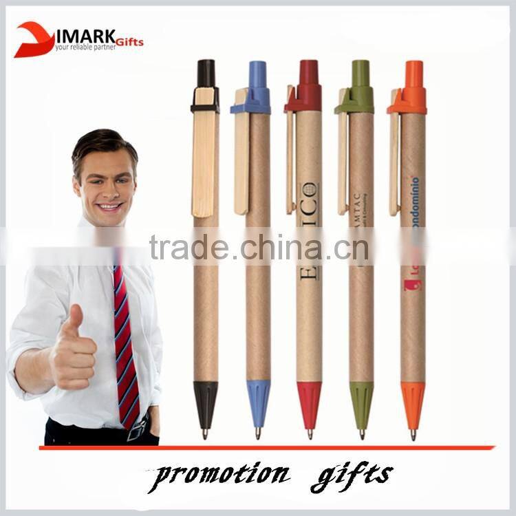 Recycled Kraft Paper Eco Pen with Logo Printing Available and Cheap Price