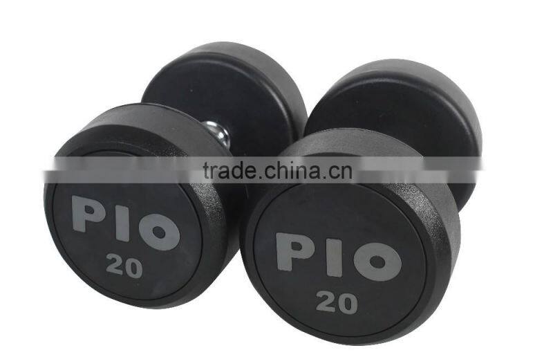 round fixed rubber Dumbbell with colorful logo