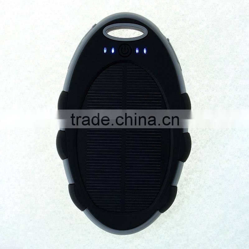 IPX6 waterproof 5000mah portable solar energy power bank