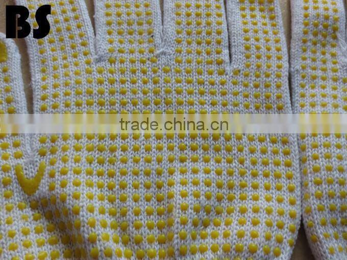 BSSAFETY 10 or 13 gauge cotton yarn knitting with pvc dotted gloves