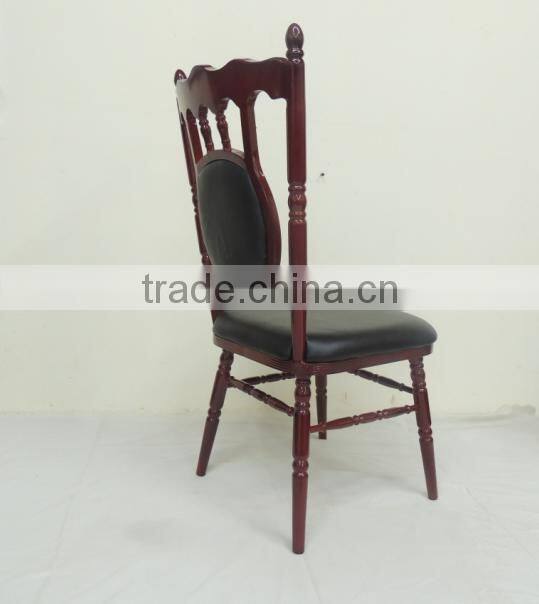 Popular BH-L8818 Antique wood imitation pu dining chair