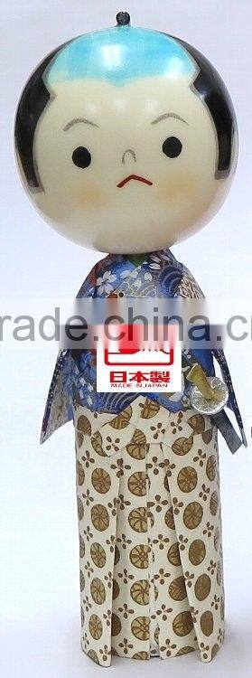 Japanese Wooden HandCrafted Samurai Kokeshi Doll