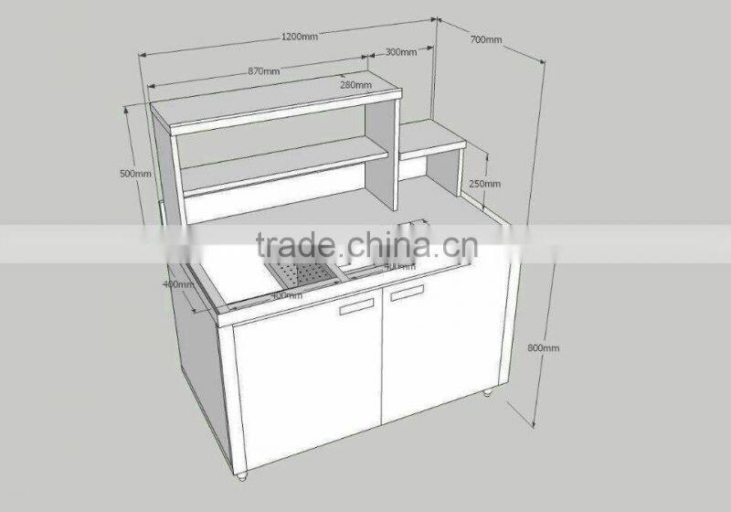 stainless steel bubble tea counter design, bubble tea shop design