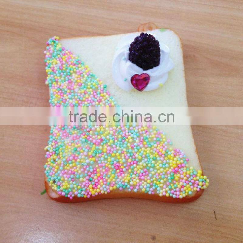 Artificial bread with cream and chocolate | Decorative keychains for girls | Yiwu Sanqi Crafts - Fake food manufacturer