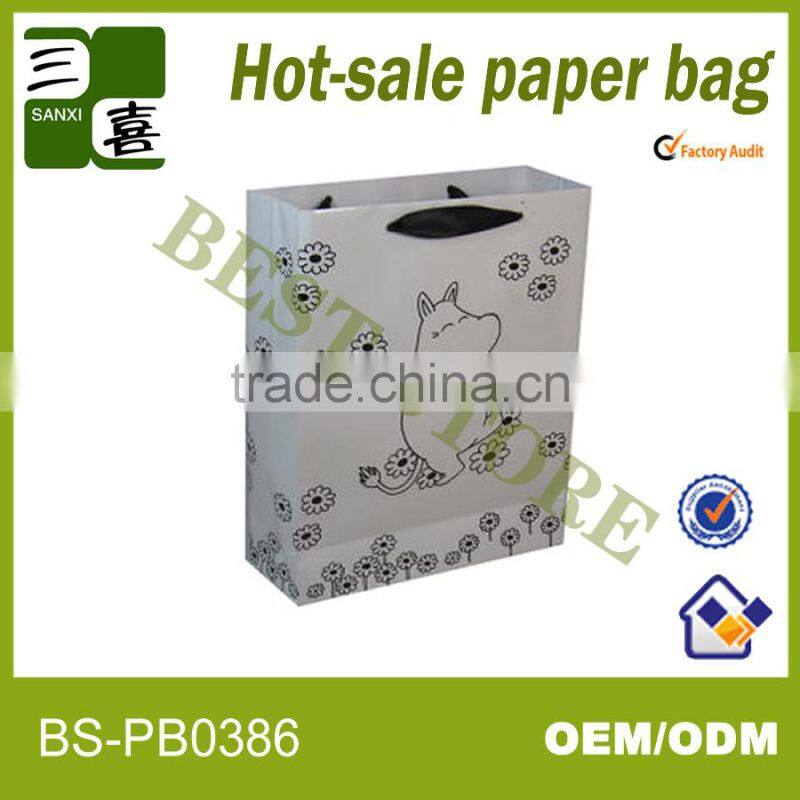 Flower printed paper shopping bag for watsons products