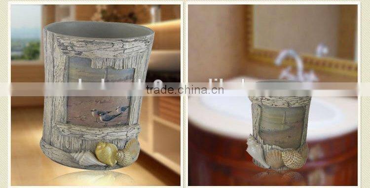 Sea series Resin Bathrooom Sets 5pcs bathroom accessory set