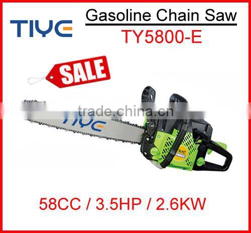 China Supplier 2 Stroke 5800 58cc Chainsaw Promotion Chain Saw with 20" , 22" Guide Bar