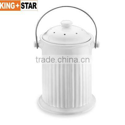 Odors free, Ceramic Kitchen compost bucket