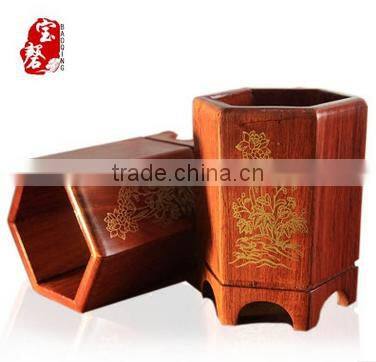 chinese style wood brush pot