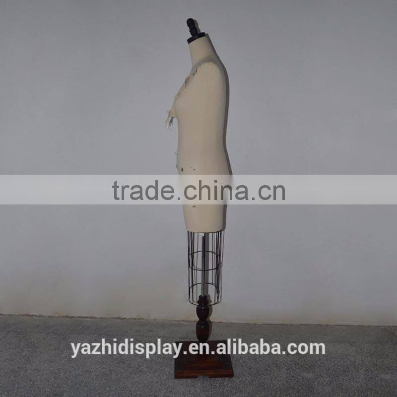 White Fabric dilapidated upper body retro woman mannequin display