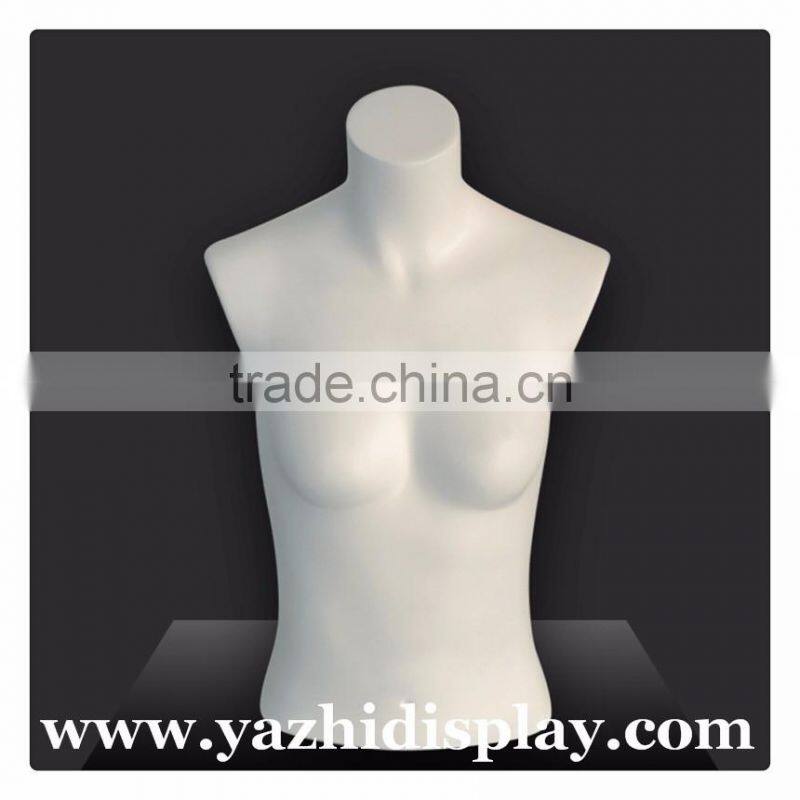 high glossy colorful female bust mannequin without arms