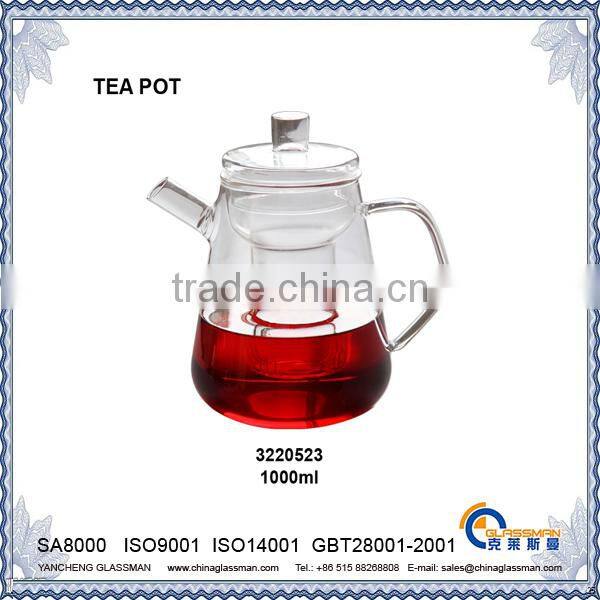 clear borosilicate glass tea pot TP523