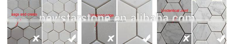 Italian Carrara white Marble 3D Cambered Mosaics Polished