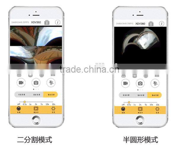 Newest Fashion 360 degree Full-Viewing sport dv camera 220 degree Fisheye Super wildangle Lens action camera