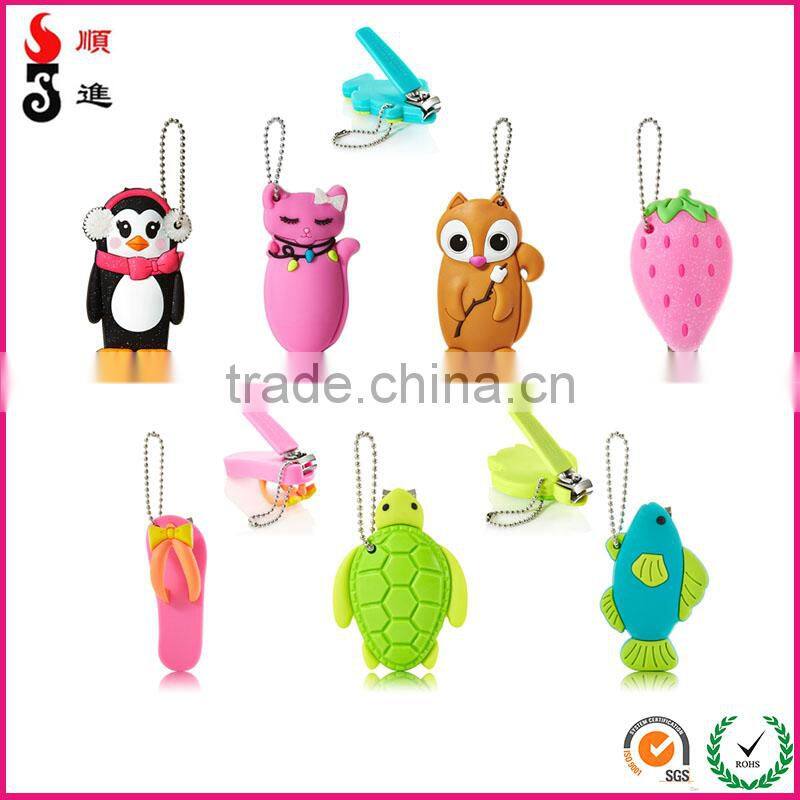 Cute nail cutter nail scissors nail clipper stainless steel with silicone holder