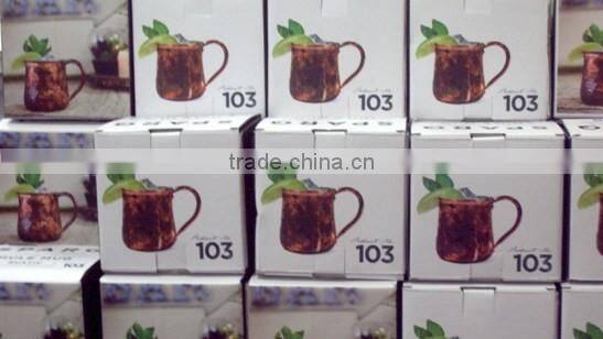 BPA FREE BARREL SHAPED MOSCOW MULE 100% PURE COPPER DINKING MUG