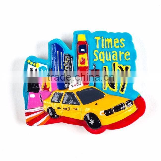 American tourist souvenirs New York city yellow taix 3d resin custom fridge magnet