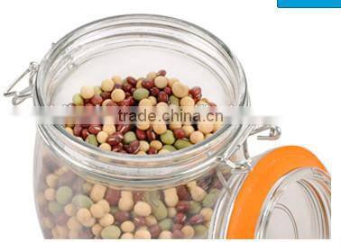 pure color glass jar for honey glass airtight canister with clamp lid