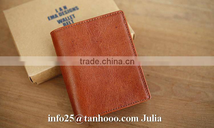 Women short soft leather wallet/vintage travel wallet