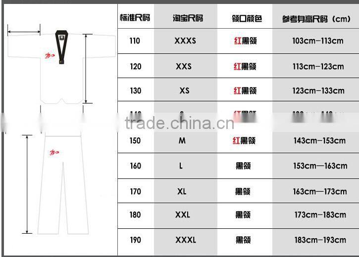 OEM black taekwondo uniform, custom taekwondo uniform, blue taekwondo uniform