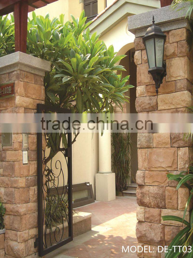 exterior textured stone veneer stone panel, cultured stone for wall cladding, artificial stone veneer tiles