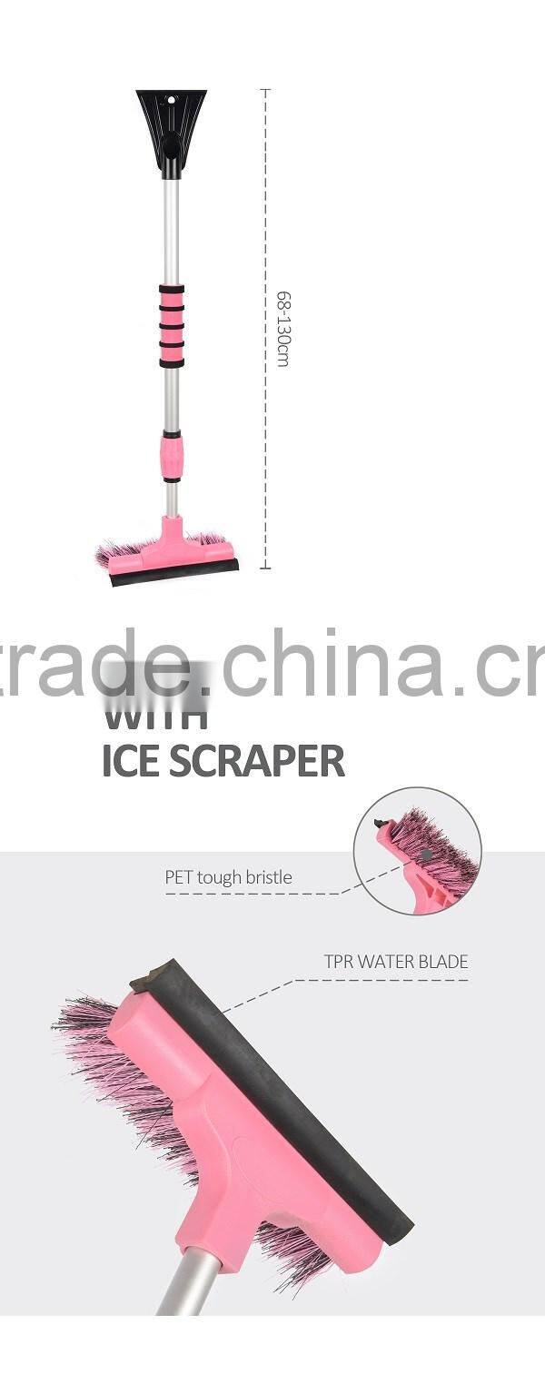 snow brush with ice scraper PET tough bristle TPR water blade