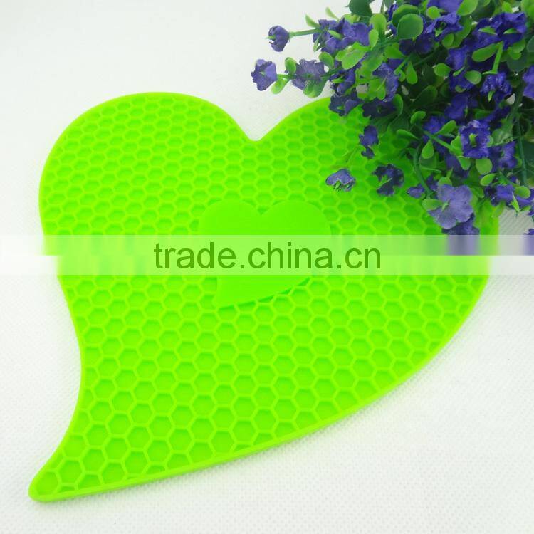 Lover heart cellular shaped Heat Resistant Silicone Pot Holder/Mat/Pad/Trivet/Coaster
