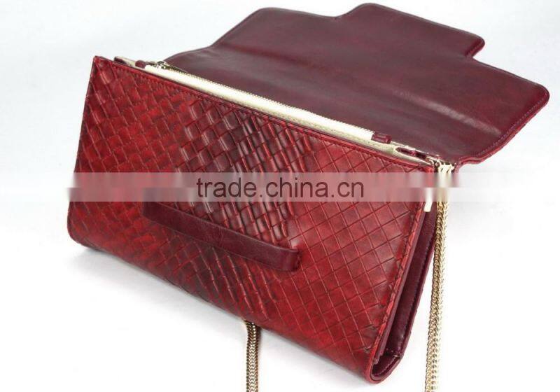 Ladies 2016 fashion knitting fabric envelope clutch bag