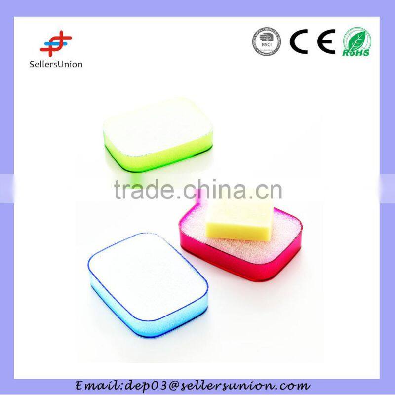 Plastic Soap Holder oblong soap Box with Aerobic Spongy Pad for Bathroom