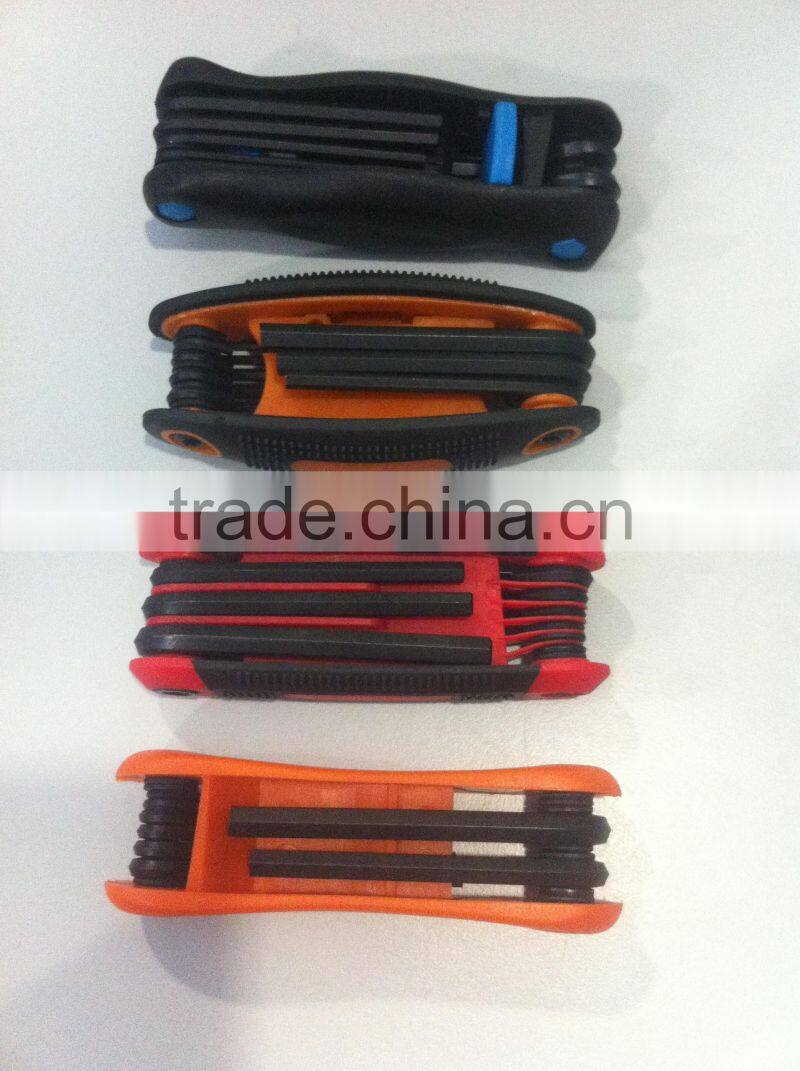 40Cr plastic handle folding hex key wrench set allen square key wrench