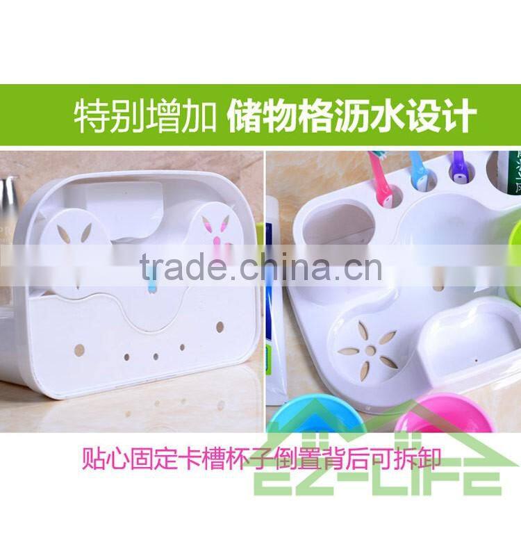 2017 suction cup organizer bathroom toothbrush holder with cup