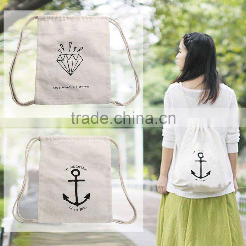 Organic Cotton Drawstring Bag Drawstring Backpack