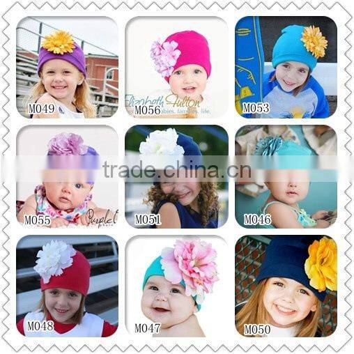 2015 kid's Winter big flower Hats handmade knitted hat Crochet Hat