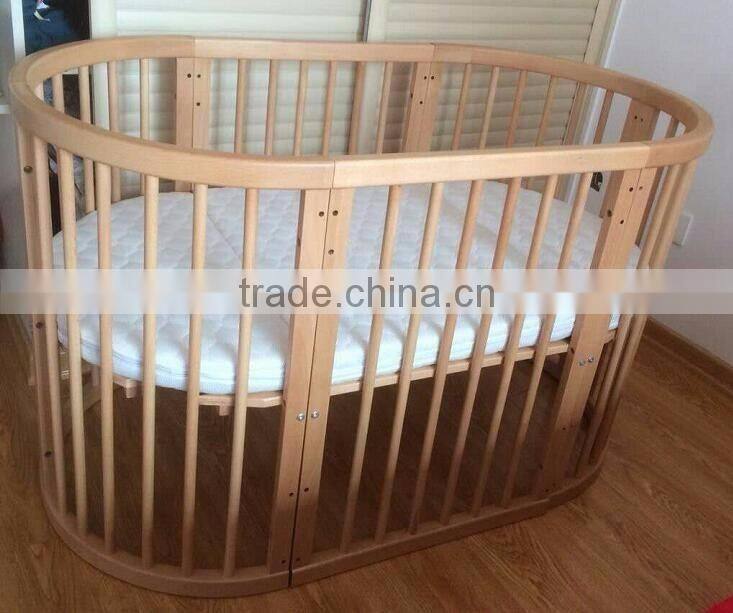 solid beech wood round cot wholesale baby cribs full size bed