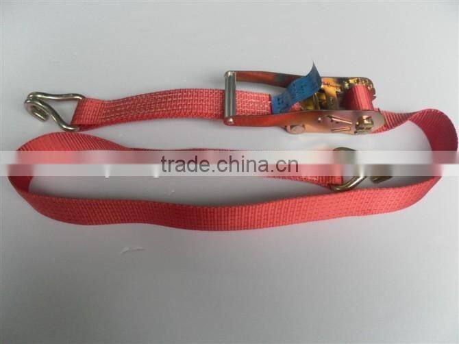High tensile heavy duty polyester webbing strap with double J hook