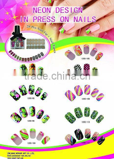 24 pcs New Design Fake Nail VIVI with nail glue - whole sale