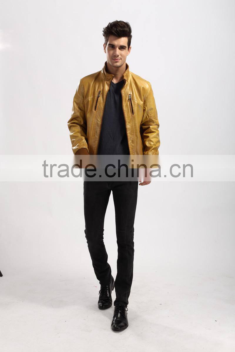 2017 Stylis Slim Fit Men Leather Jacket