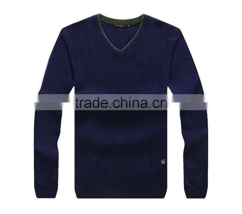 wholesale Knit Sweater Cashmere/wool v-neck Sweater Mens