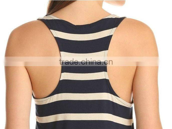 Women's Stripe Racer Back Tank With Side Panels