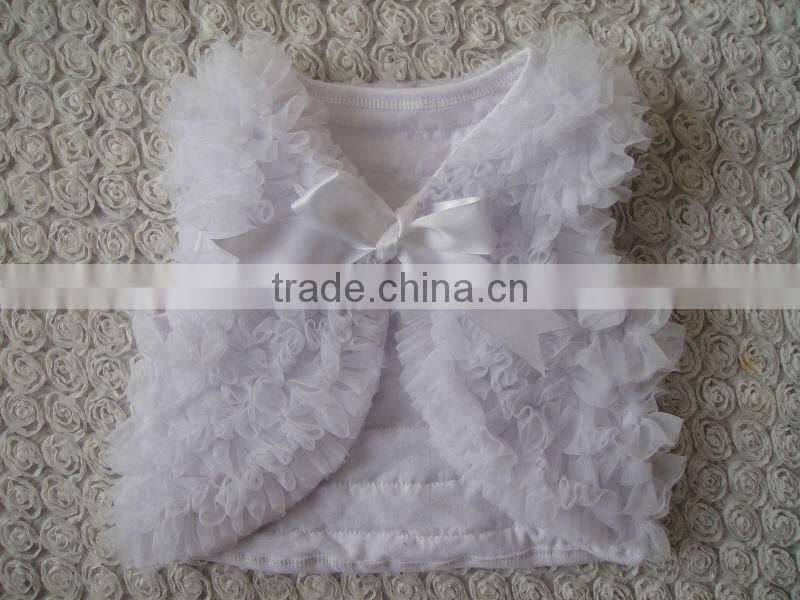 2015wholesle baby clothes, kids petti top rosette shrug ,kids costume made in china