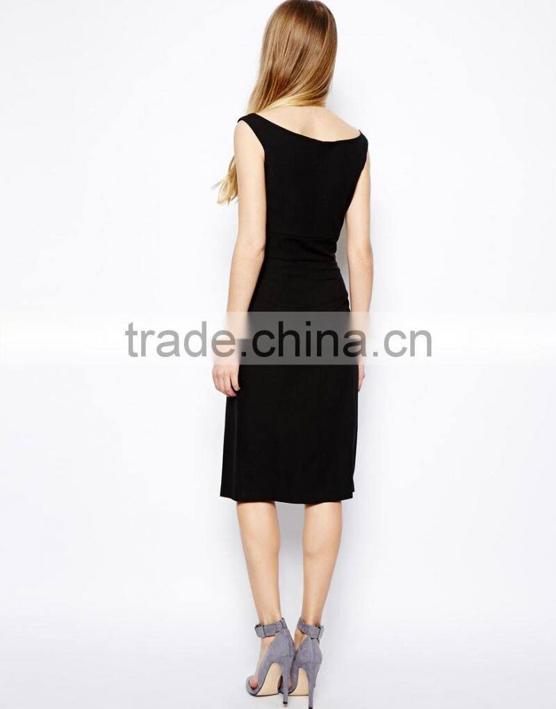 Fashion summer Euramerican sleeveless plain dyed top fly zipper dress for women