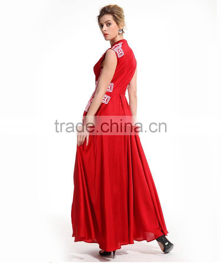 Best Long Black Colors Women Dress Embroidered Plain Evening Dress